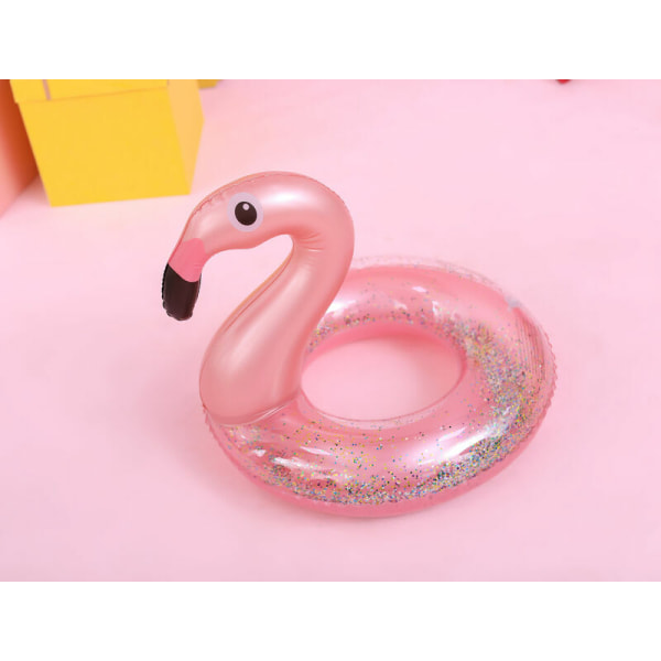 Flamingo uppblåsbar pool float med glitter, glitter flytrör, simring, poolstol, roliga strandflottörer, poolleksaker