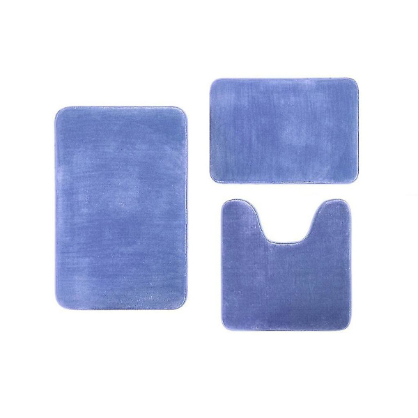 Korallfleece Minnesskum Badrumsmatta Absorberande Halkskyddad Matta 3 st/set