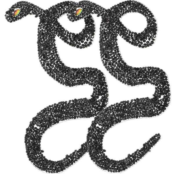 2-pack klädesplaster dekoration sy patch jacka patch dekoration DIY broderi patch (0.3X8X17 cm, svart)