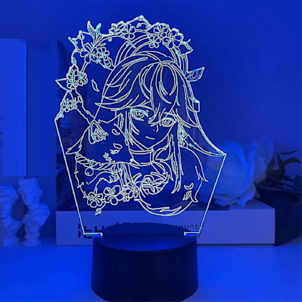 Genshin Impact Yae Miko Led 3d-lampa Lllusion-ljus skrivbordslampa japansk anime-ljus för barnrumsdekor nattlampa födelsedagspresent manga-pryl