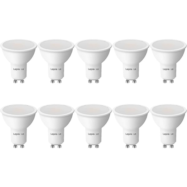 Gu10 Led Bulbs, Warm White 3000k, 5w 345lm, 50w Halogen Spotpght Bulb Equivalent, Energy Saving Gu10 Led Pght Bulbs, 100 Wide Beam, Non-dimmable, Pack