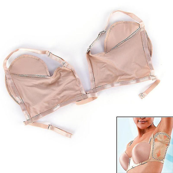 Kvinder Armhule Sved Pads Underarm Sved Padspakninger Vasket Genanvendelig Deodorant Anti Perspiring Anti T（Mælkesilkefarve）