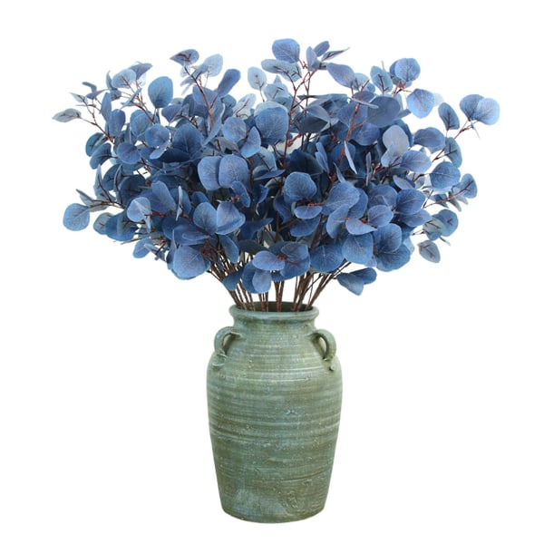 Simulerad eukalyptus konstgjord blomma heminredning blomma simulerad växt blå 90cm bröllop eller festdekoration