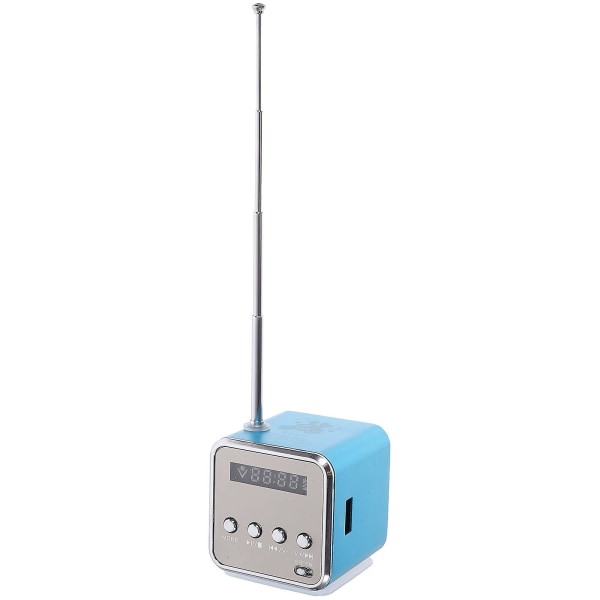 1 set bärbara retro radiohögtalare bärbara högtalare trådlösa högtalare för utomhusbruk (5,2X5X4,8CM, blå)