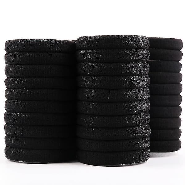 Svart elastiskt tyghårband Scrunchie hårslips ringrep