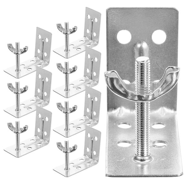 8-delad gardin L-formad monteringsfäste gardin fäste romersk gardin väggmonteringsfäste (5.00X2.50X2.50CM, silver)