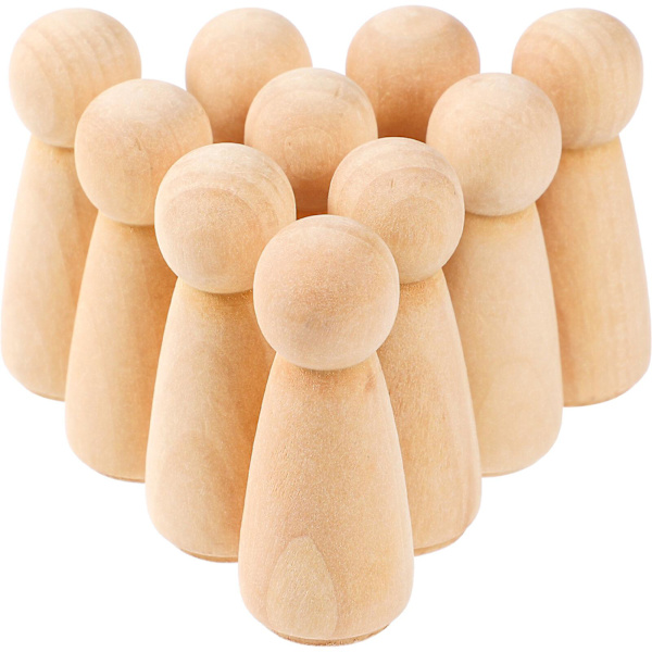 10-delt DIY Pure Blank Dowel Doll Brud Karakter Bryllupskakedekorasjon (som vist på bildet)
