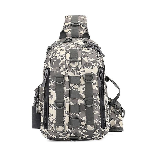 Utomhusväska fiskedrag väska bröstväska（Stad camouflage）