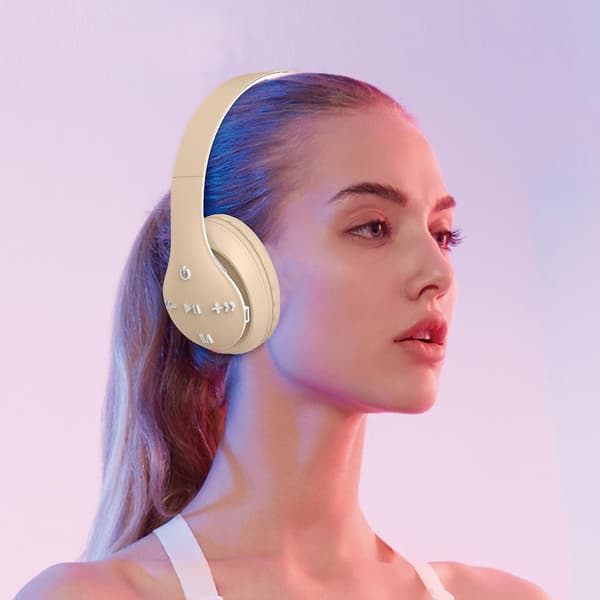 Headset Trådlöst Bluetooth Headset Fällbart Infällbart Macaroon Färg Sport Hörlurar 20240575（Gul）