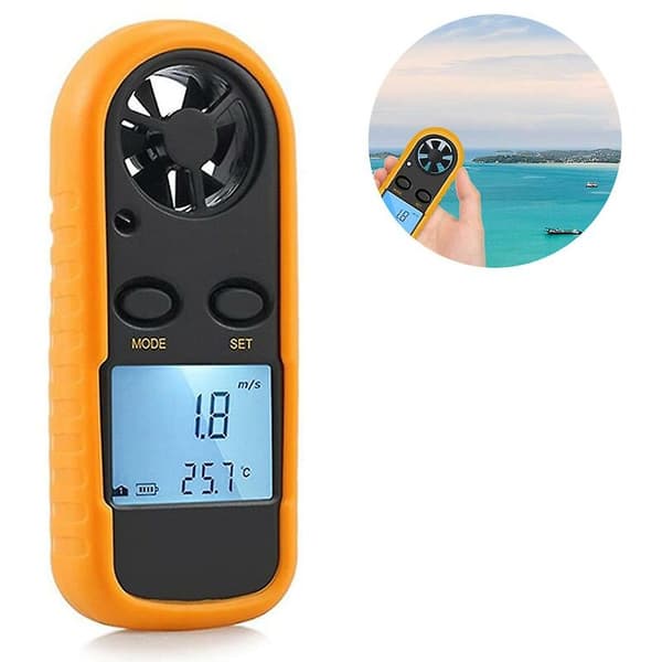 Digital Anemometer Vindhastighetsmätare LCD-mätare Handhållen Luftflödesvindmätare Termometer