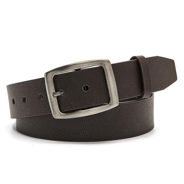 Herrbälte mode casual dekoration jeans rem bälte utomhus legering stift spänne brett bälte män（Längd 120 bredd 3,8，9010-kaffe）