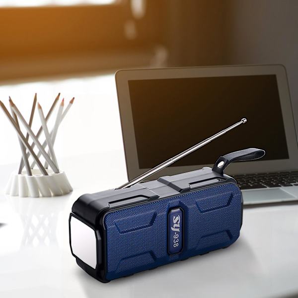 Bluetooth Audio Utomhus Ficklampa Bluetooth 5.1 Radio Multifunktionskort Högtalare FM Radio Bärbar Högtalare (Blå)