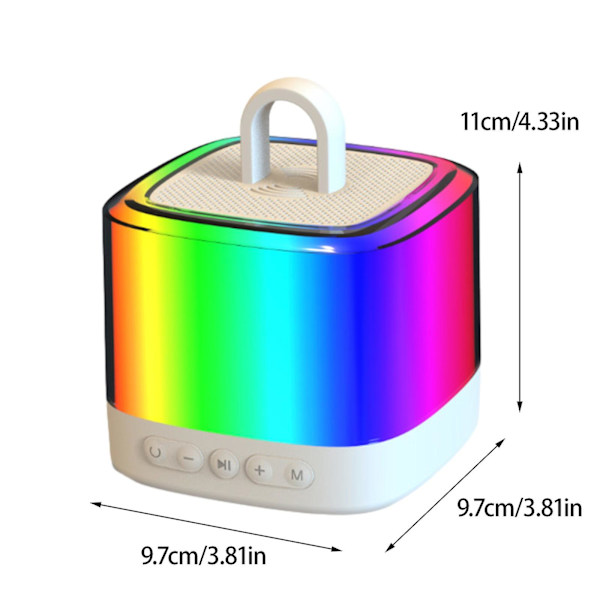 Färgglad ljusfest trådlös Bluetooth-högtalare kan anslutas till mobiltelefon Bluetooth（Vit）