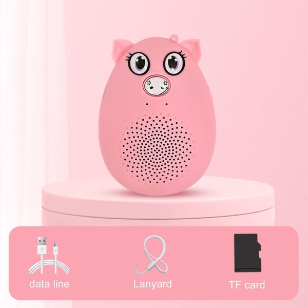 Ny mini Bluetooth högtalare för barn Trådlöst kortinsättning Mini Audio Story Early Childhood Education Machine（Rosa）