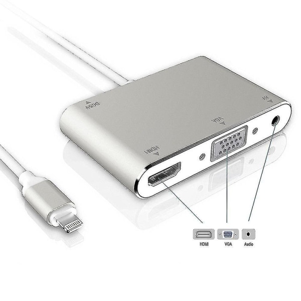 1080p Lightning till Hdmi Vga Audio Video Adapter Konverter för Apple