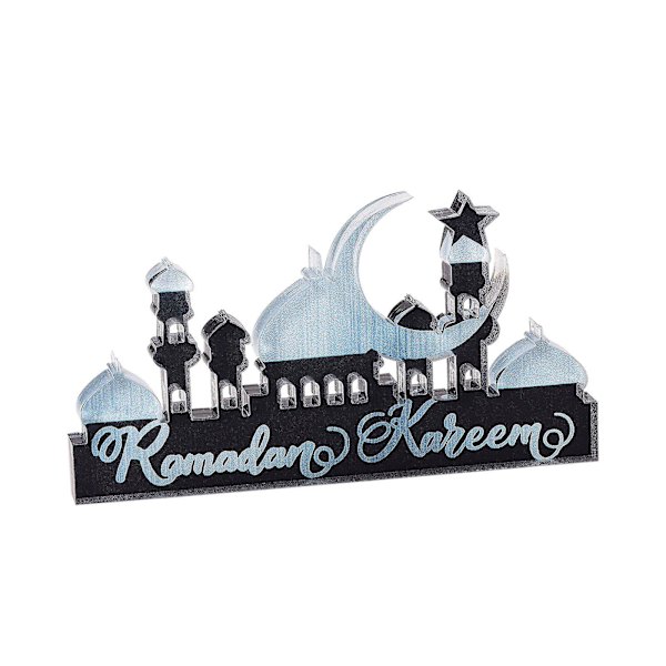 Bordsdekoration Silver Craft Ny Stil Present Vacker Akryl Perfekt Festival Atmosfär Gyllene Ramadan Prydnader（silver）