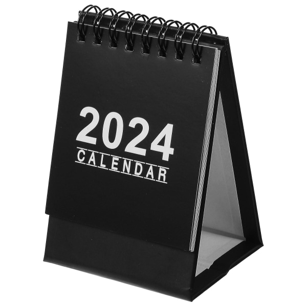 Skrivebordskalender Small 2024-kalender Kontorskrivebordskalender (10,5X7,6X6CM, svart)