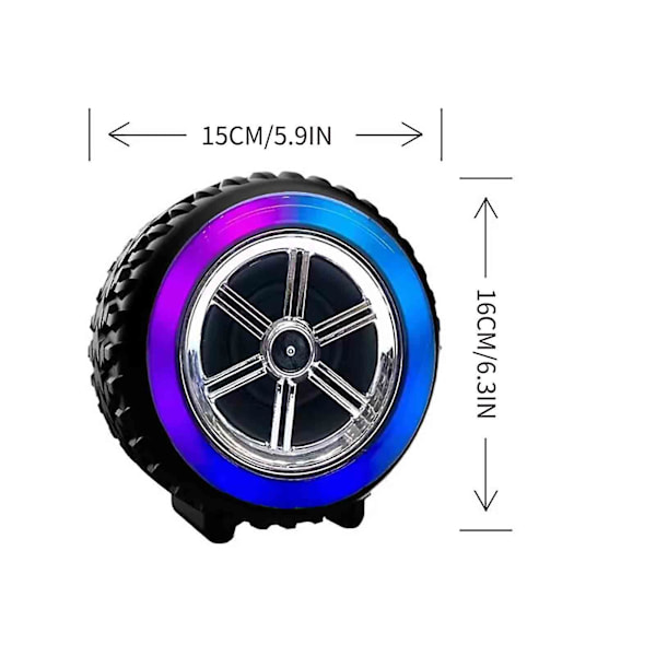 Färgglad bländande ljud Bluetooth-högtalare Subwoofer Full Screen Färg Ljus Utomhus Bärbar Hem Integrerat Audiosystem（Svart）