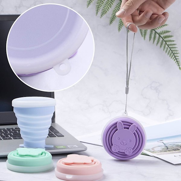 Hopfällbar Vattenkopp Mugg, Set Om 4 Resmugg Campingmugg Med Lock, Hopfällbar Silikon Resmugg, Bärbar, Kaffeemugg För Camping Vandring Picknick