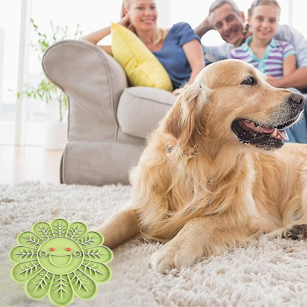 2 stk. Hundeslikkepude, Langsom Foder slikkepude, Langsom Fodring og Distraktion af Hunde, Interaktiv slikkepude Blomsterformet Langsom Foder Skål