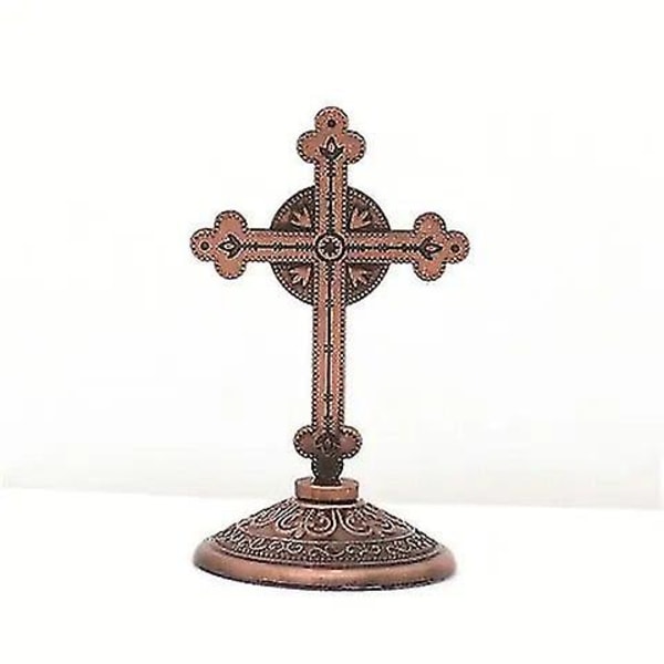 Jesus Cross Heminredning Vintage katolsk metall Kristus Jesus Ikon Dekoration Ortodox religiös kyrka redskap Julklapp（KINA，choklad）