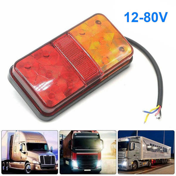 LED Trailer Baglygter Lastbil Caravan Ute Bådlys（12*80V）