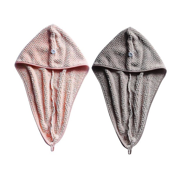 Snabbtorkande hårturban, 2-pack, handduk i superfint fiber för bad