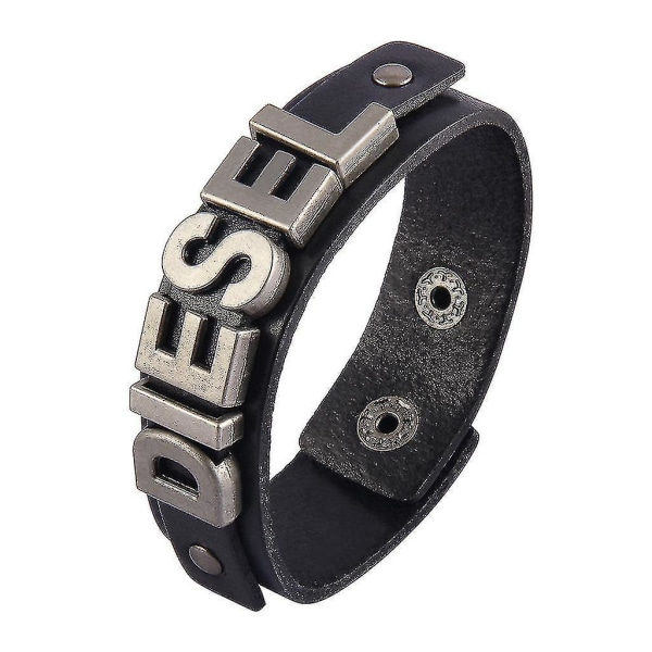 Alloy Buckle Men Läder Armband Brev