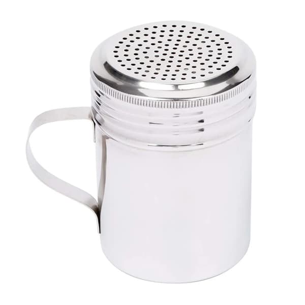 Rostfritt stål pulverströare, med finmaskigt lock, för bakning, matlagning