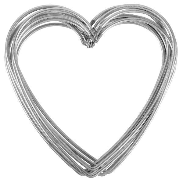 10-Styks Simple Dream Catcher Kærlighedsform Metalring Galvaniseringsring Håndlavet kjoletilbehør Kvinder (12cm) (12.00X12.00X0.50CM, Sølv)
