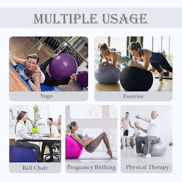 Träningsboll Extra Tjock Yogaboll Stol För Kontor & Hem & Gym（Rosa）