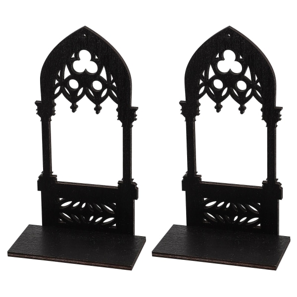 Ett par gotiska ljusstakar träljusstakar dekorativa välvda ljusstakar (20X9 cm, som visas)