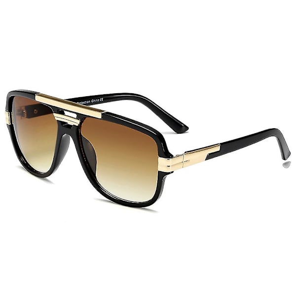 Brändin suunnittelu Miesten aurinkolasit Vintage Miesten neliömäiset aurinkolasit Luxury Gradient Aurinkolasit Uv400 Sävyt Hombre Cc（02 Leopard-Tea）