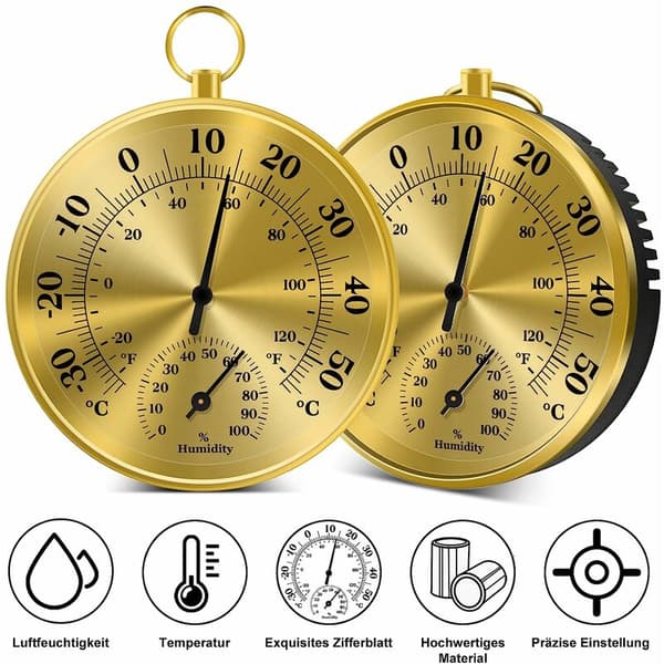 Utomhustermometer - 10 cm trådlös väggtermometer och hygrometer