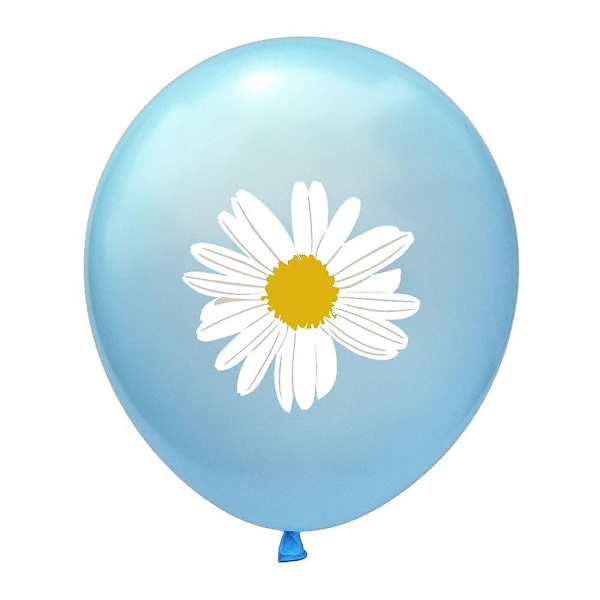 Bedårande Daisy-ballonger, färgglada latexballonger för fester med 12 tum runda, livfulla färgglada ballonger för alla firanden eller evenemang (Blå (2 st))