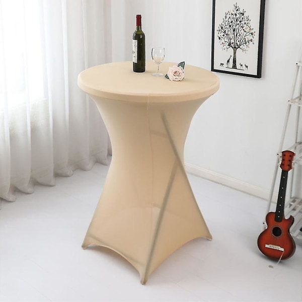 Cocktailbordsöverdrag Stretch Spandex Cocktailbordsöverdrag Tyg För Bröllop, Bankett Och Fest 80*110cm（Champagnefärg）