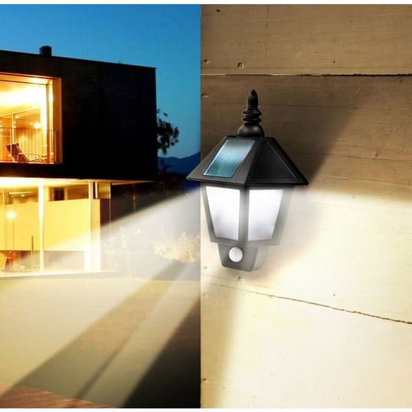 Solcells vägglampa med rörelsesensor