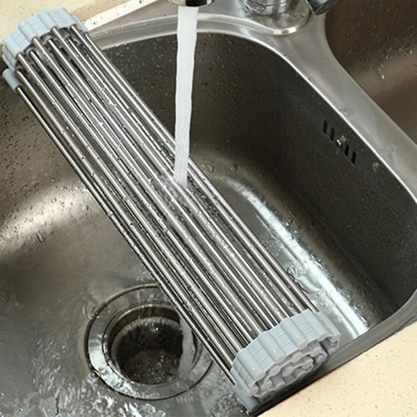 Justerbar avlopp rostfritt stål diskbänk avlopp rack frukt grönsak avlopp kök porslin 52x41c