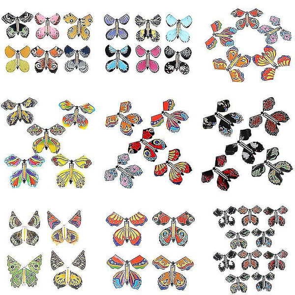 5/6/10st Flygande i boken Fairy Gummiband Drivna Vind Upp Stor Överraskning Födelsedag Bröllopskort Present Fjärilskort Magiskt Leksak-färg: 41
