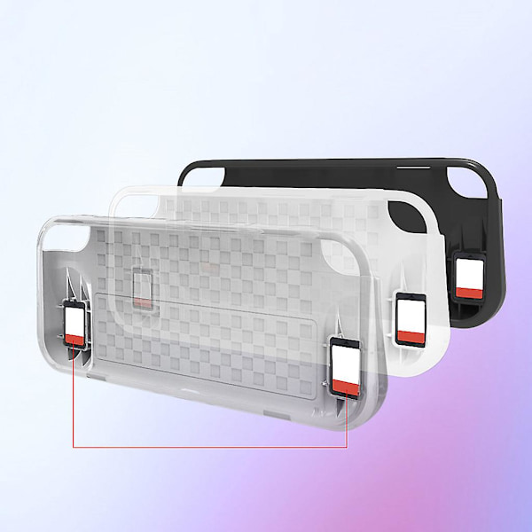Tpu skyddande hårt läderfodral för Switch Oled Anti-Slip Cover(Svart)