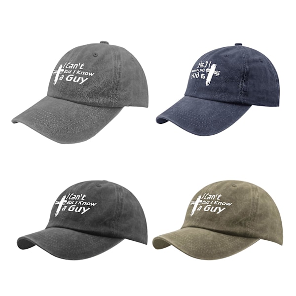 Jeg kan ikke, men jeg kender en fyr Jesus kors Trucker Hat Mænd Sjov Mesh Baseball Cap（Sort）