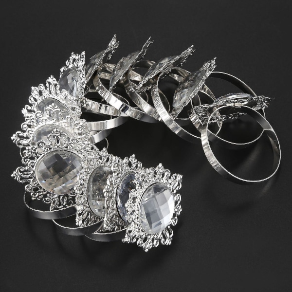 12 Pieces Napkin Rings Napkin Holder Wedding Dinner Decor Silver