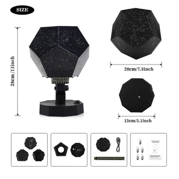 Diy Science Sky Projection Night Light Projector Lamp, Phantom Star Projector Night Lamp Med 5 Färger För Barn Vuxna Sovrum