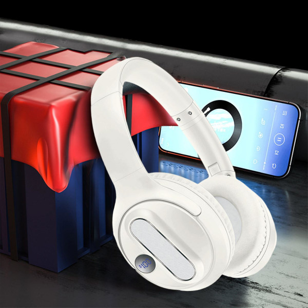 Trådlöst pannband 5.3 Bluetooth-headset Digitalt musikheadset Lämplig för sport, fritid 20240353（Vit）