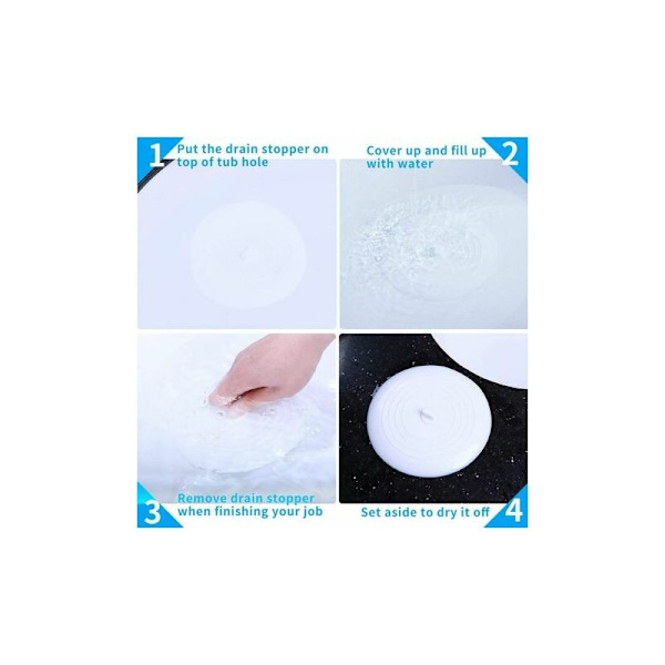 Badkarsproppar, Silikon Diskpropp, Diskpropp för Kök, 15,3 CM Diameter (Vit)