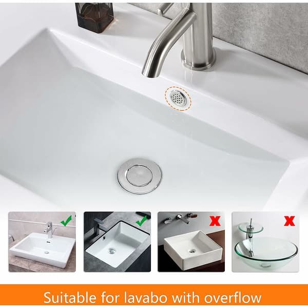 - Badrumsavloppsplugg, Clic Clac handfatsplugg, Krom, Silver