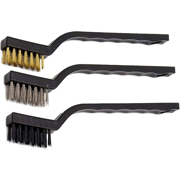 3 Pcs Wire Brush Nylon Brush Stainless Steel Brass for Scrubbing Rust