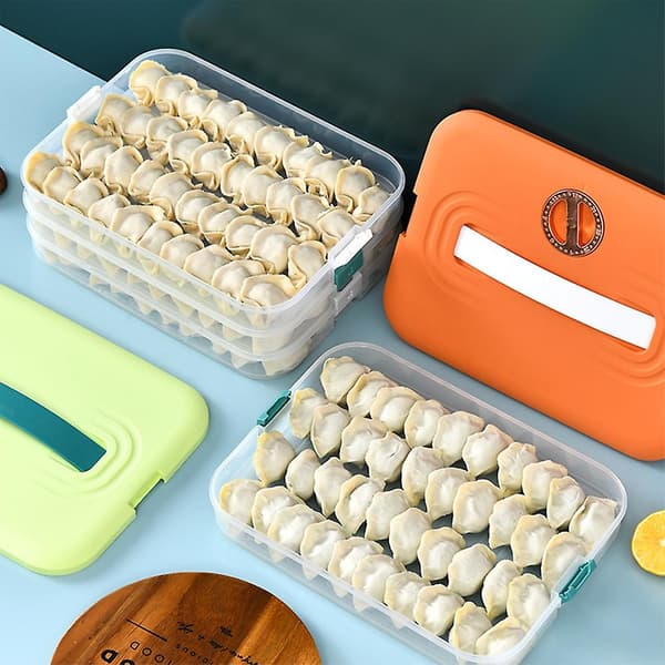 Dumplingförvaringslåda Kylskåpsförvaring Dumplingfrysning Flera lager Frys snabbt Dumpling B