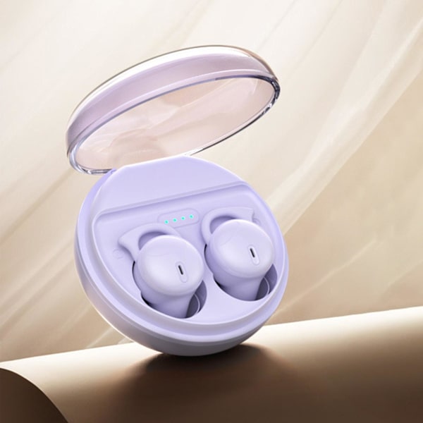 Sömnpluggar Trådlösa Bluetooth-headset Bluetooth 5.3 Mini In Ear Dubbla Mikrofon Bärbara Hörlurar För Att Sova（Lila）