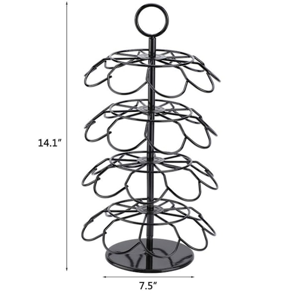 Kaffepodholder, oppbevaring kompatibel med (36 pods), kjøkkenavtakbar arrangør for benkeplate, spinner 360-graders karusell